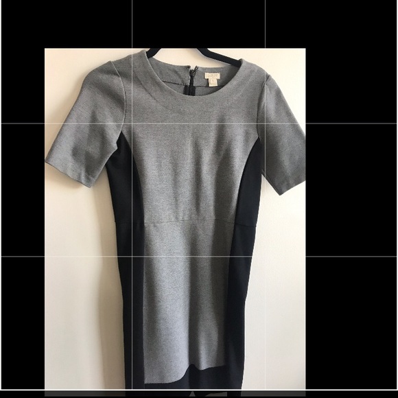 JCrew gray and black colorblock 3/4 sleeve dress - Picture 2 of 5